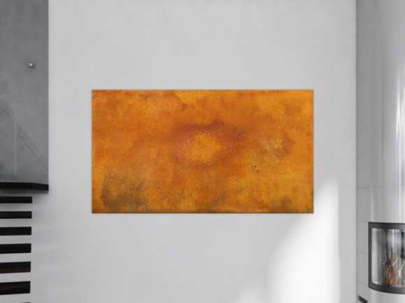 Abstraktes Gemälde aus echtem Rost handgemalt auf Leinwand Modern Art