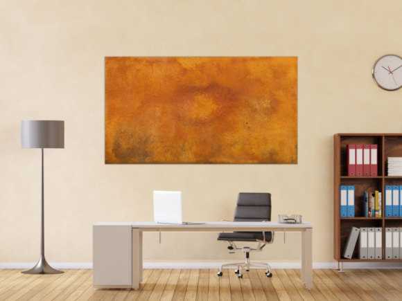 Abstraktes Gemälde aus echtem Rost handgemalt auf Leinwand Modern Art