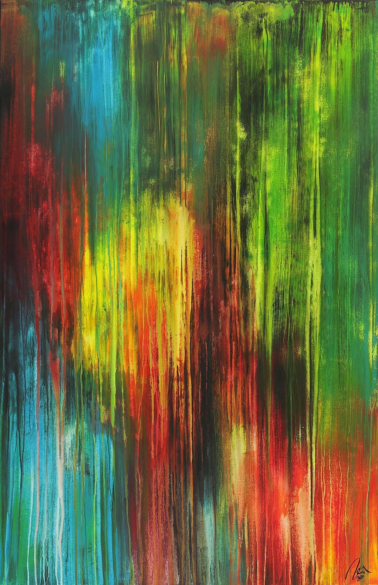 Modernes Gemälde bunte Farben auf Leinwand handgemalt Modern Art