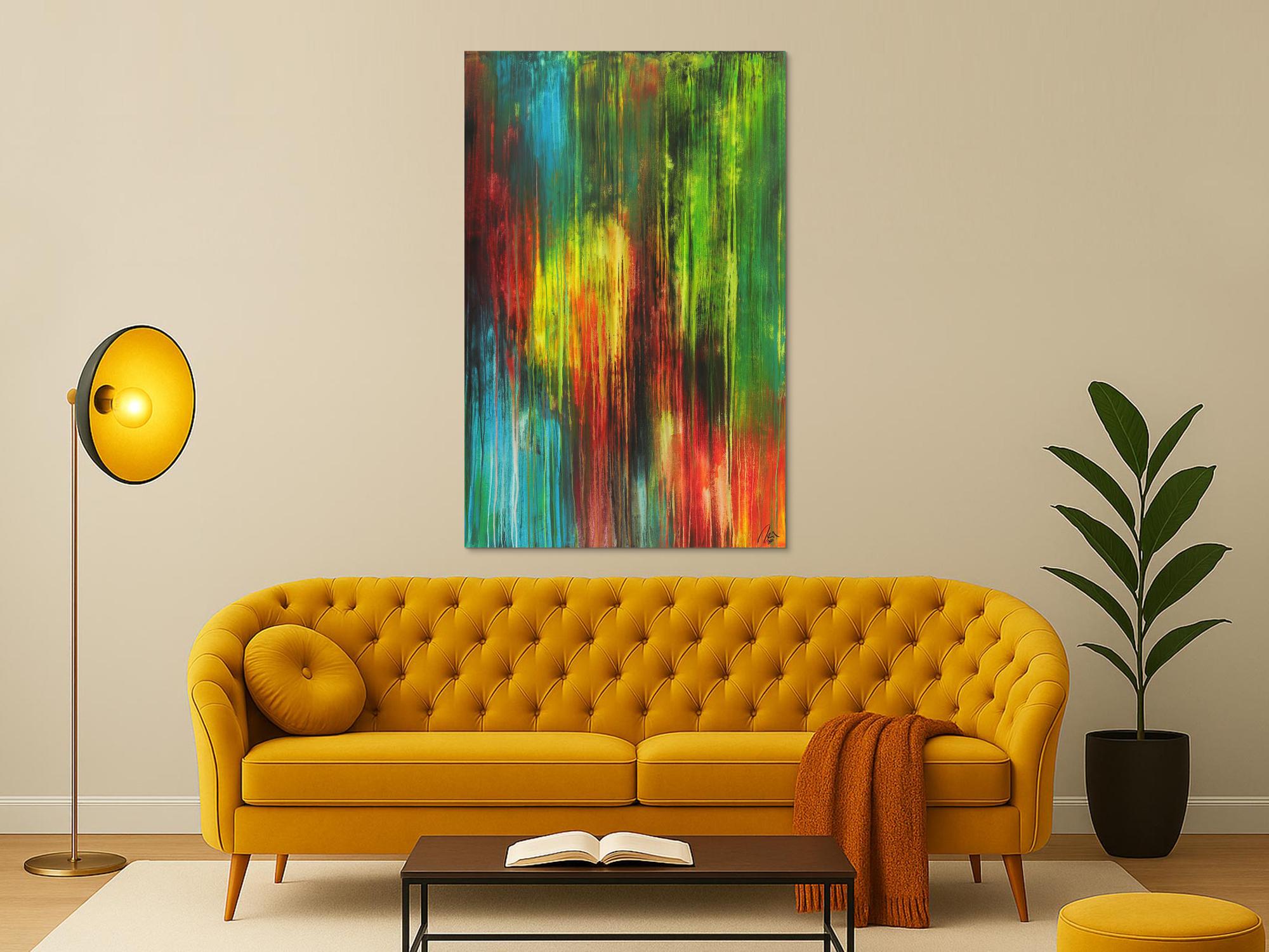 Modernes Gemälde bunte Farben auf Leinwand handgemalt Modern Art