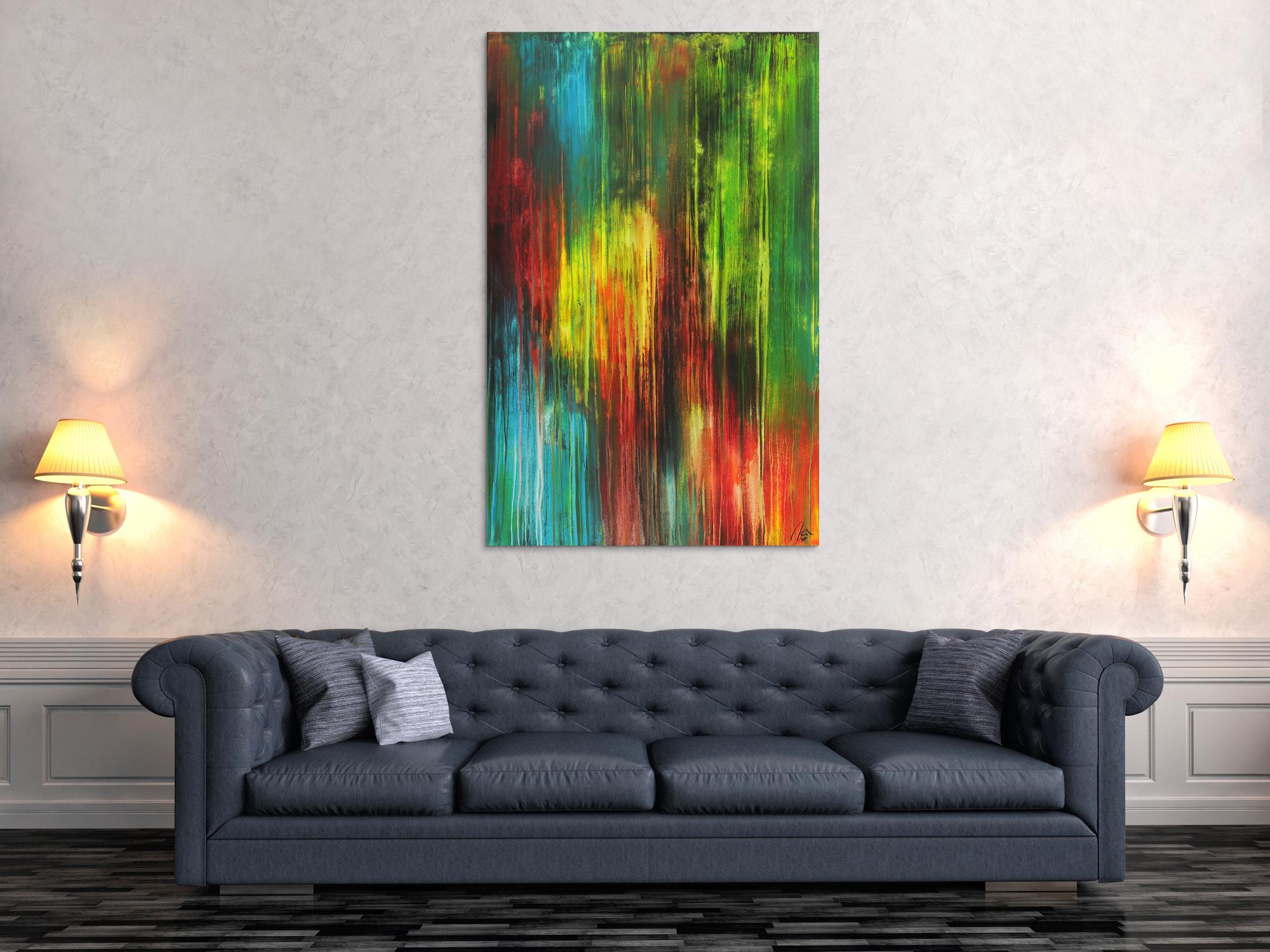 Modernes Gemälde bunte Farben auf Leinwand handgemalt Modern Art