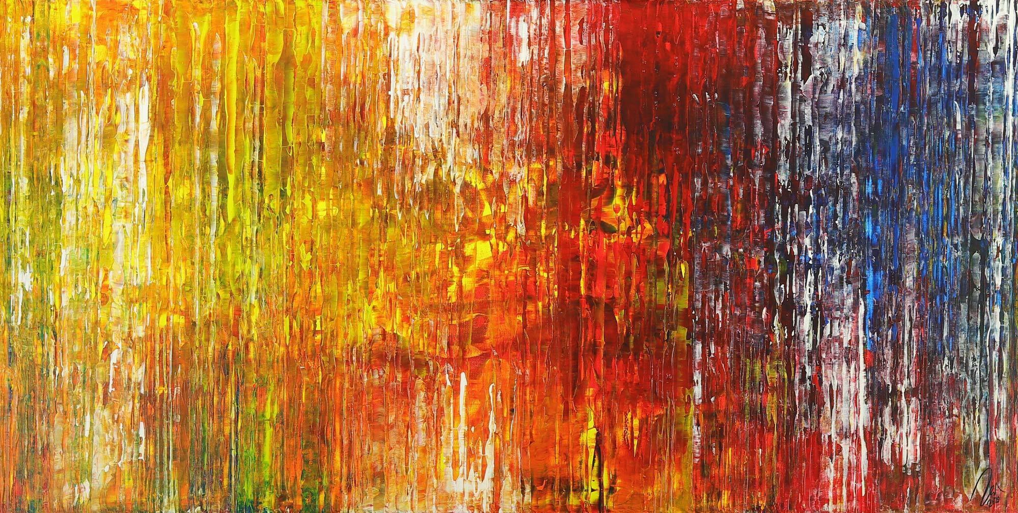 Abstraktes Gemälde Spachteltechnik auf Leinwand handgemalt