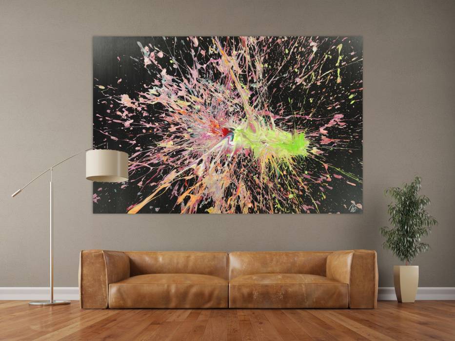 Hochwertige Kunst auf Leinwand Abstraktes Acrylbild auf Leinwand Action