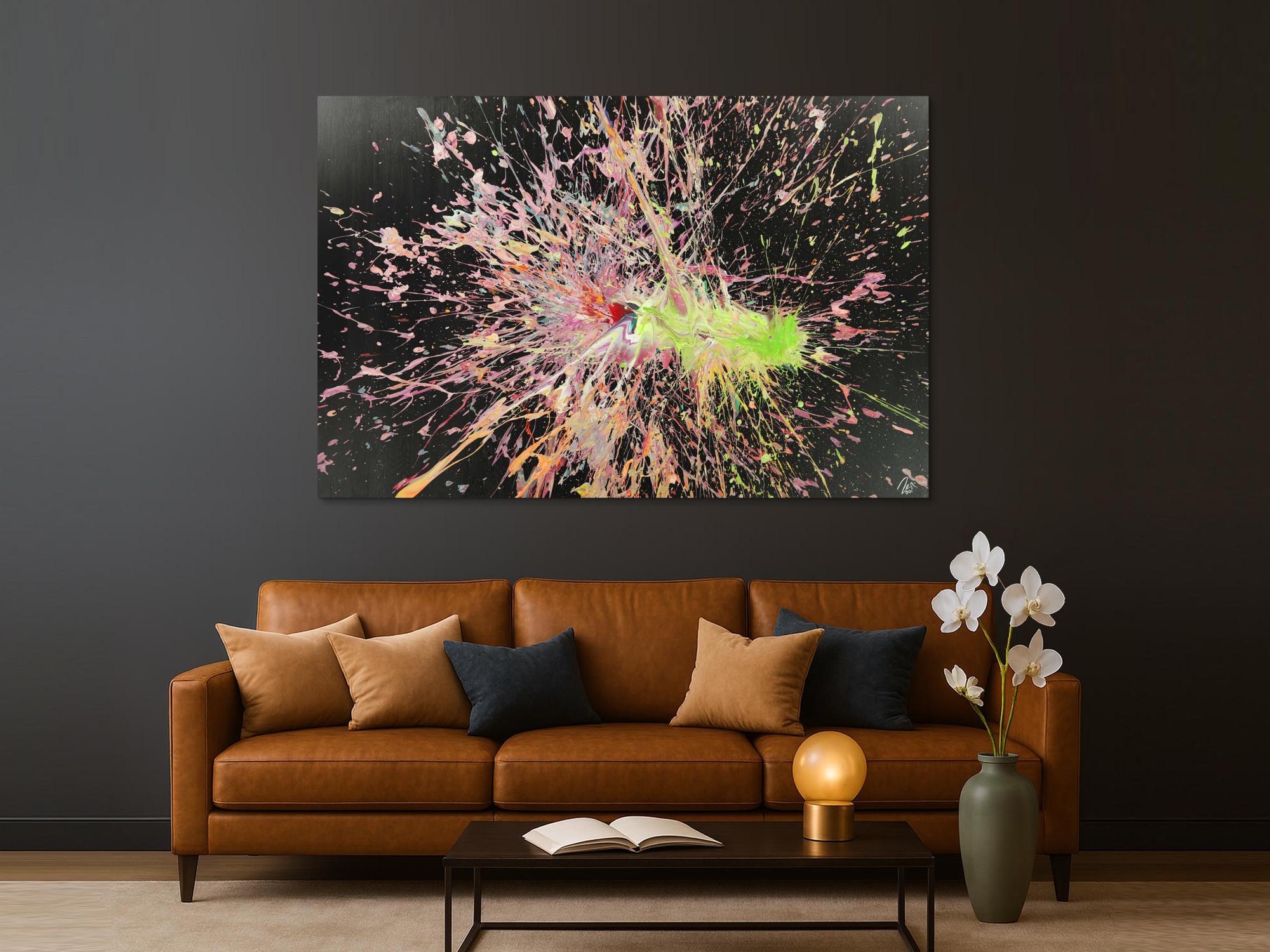 Abstraktes Acrylbild auf Leinwand Action Paniting Modern Art Großformat XXL