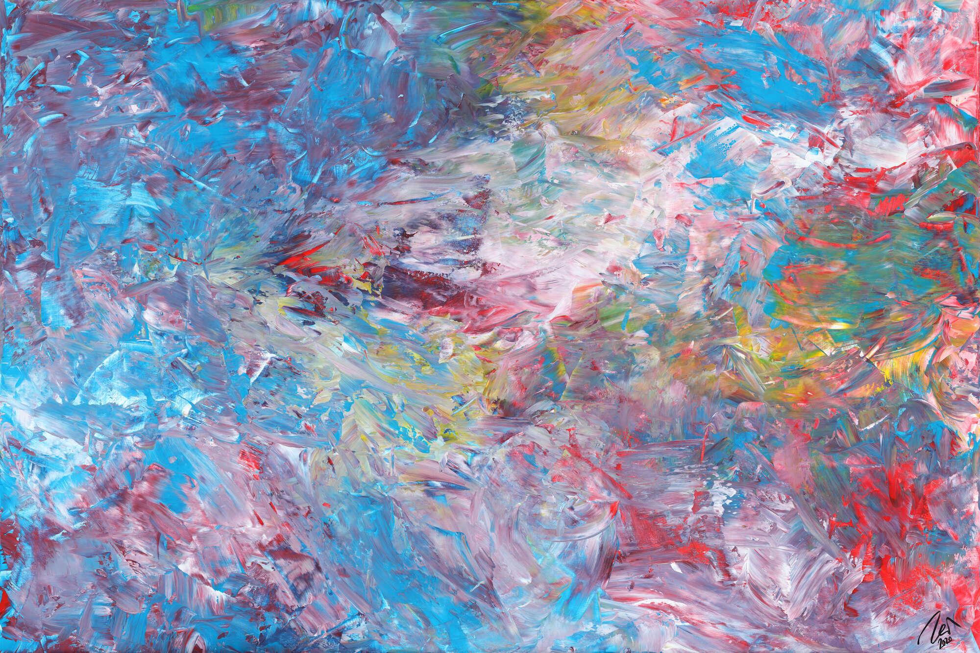 Abstraktes Acrylbild Spachteltechnik handgemalt auf Leinwand