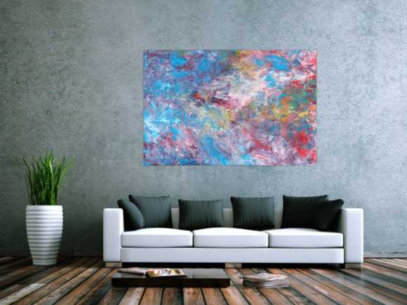 Abstraktes Acrylbild Spachteltechnik handgemalt auf Leinwand