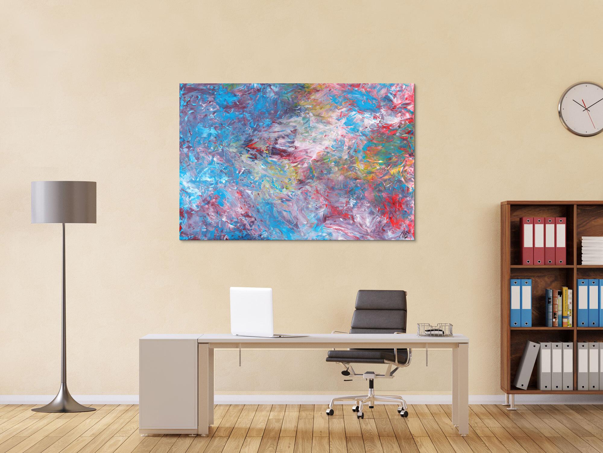 Abstraktes Acrylbild Spachteltechnik handgemalt auf Leinwand