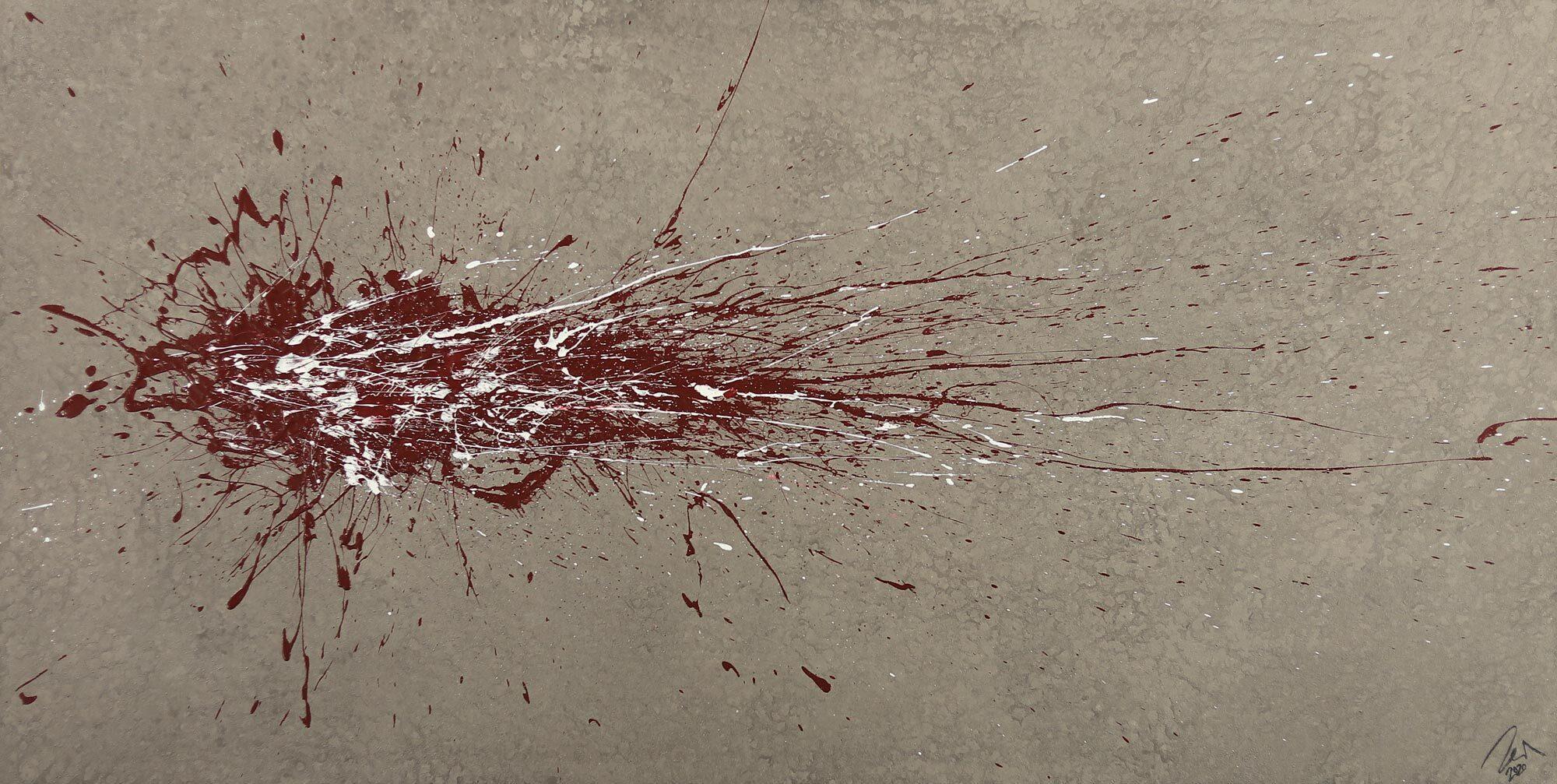 Abstraktes Gemälde auf Leinwand handgemalt Action Painting Modern Art