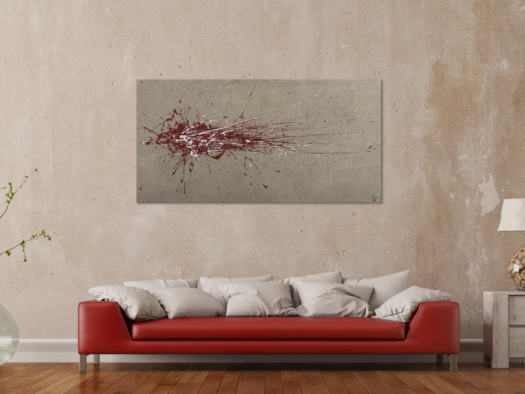 Abstraktes Gemälde auf Leinwand handgemalt Action Painting Modern Art