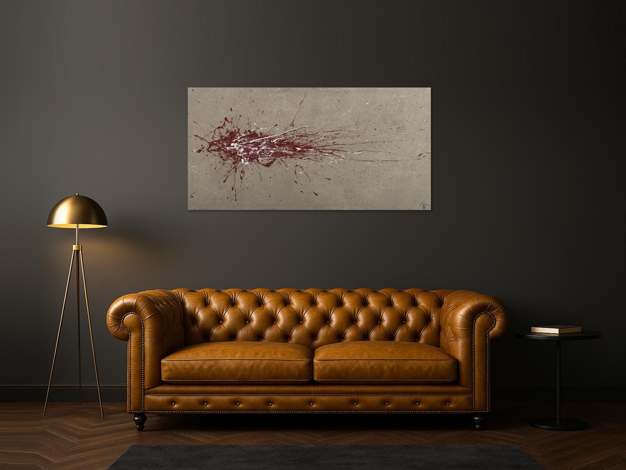 Abstraktes Gemälde auf Leinwand handgemalt Action Painting Modern Art