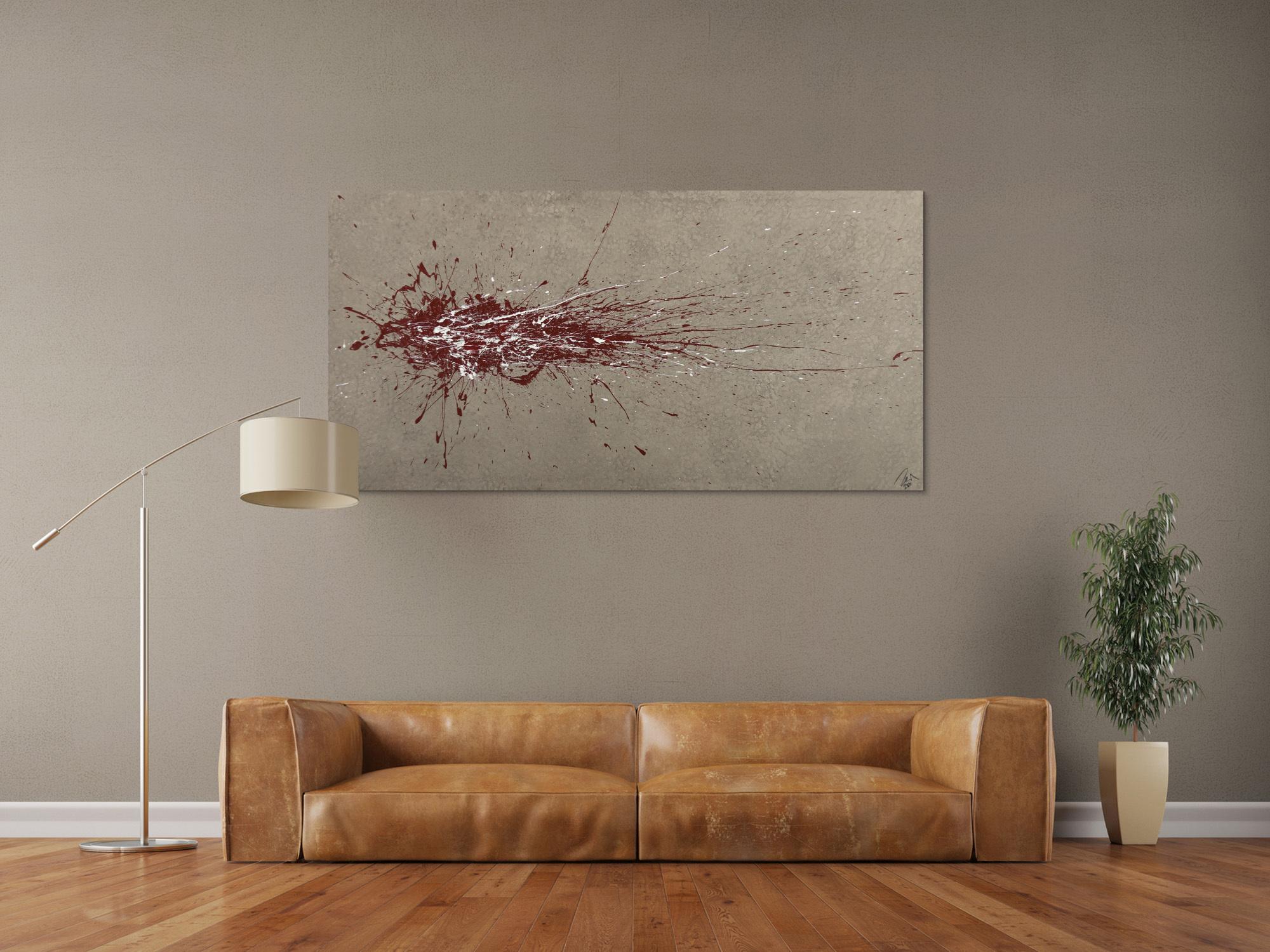 Abstraktes Gemälde auf Leinwand handgemalt Action Painting Modern Art