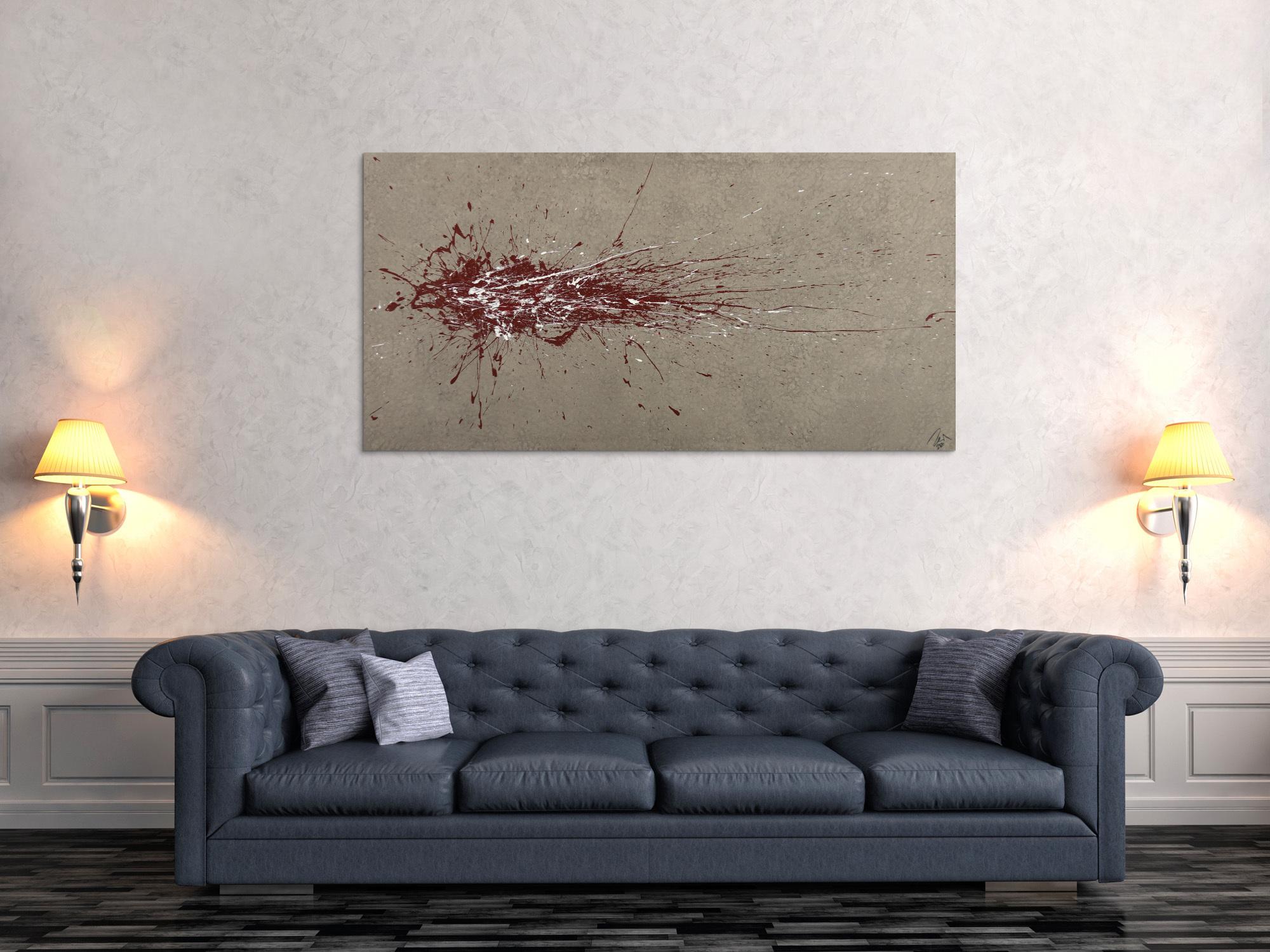 Abstraktes Gemälde auf Leinwand handgemalt Action Painting Modern Art