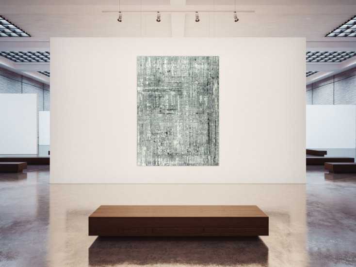 #1657 Abstraktes Gemälde schwarz weiß grau handgemalt auf Leinwand groß ... 200x150cm von Alex Zerr
