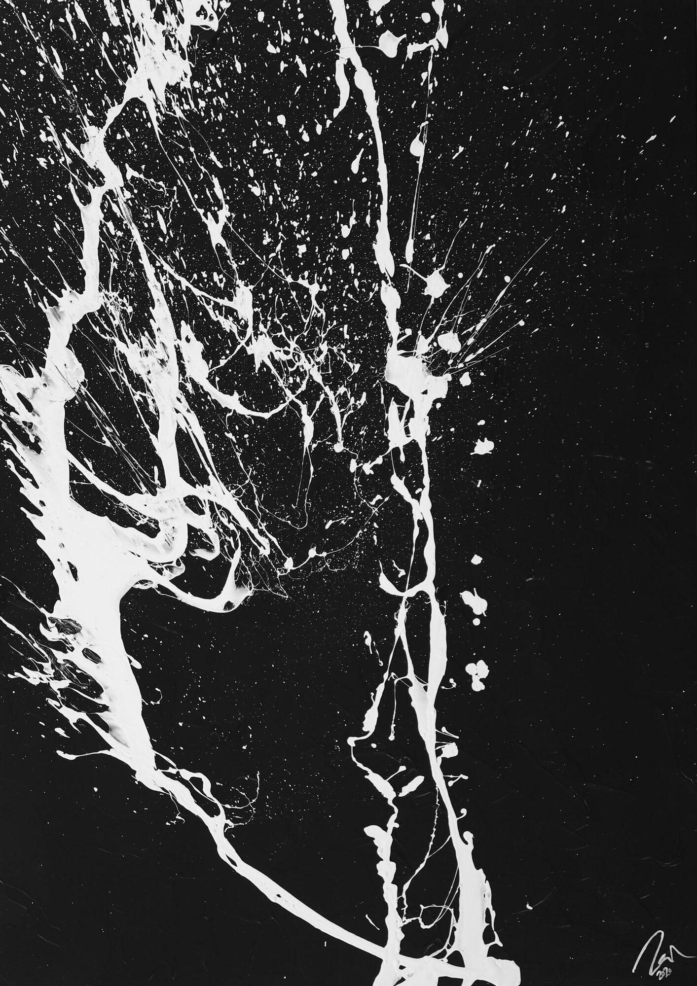 Abstraktes Gemälde Action Painting Minimalistisch Modern Art handgemalt