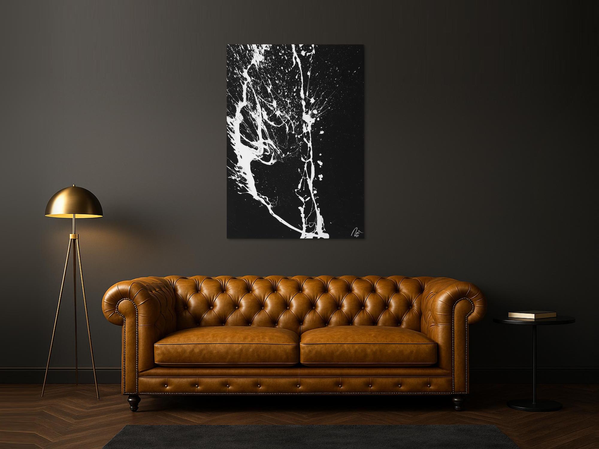 Abstraktes Gemälde Action Painting Minimalistisch Modern Art handgemalt