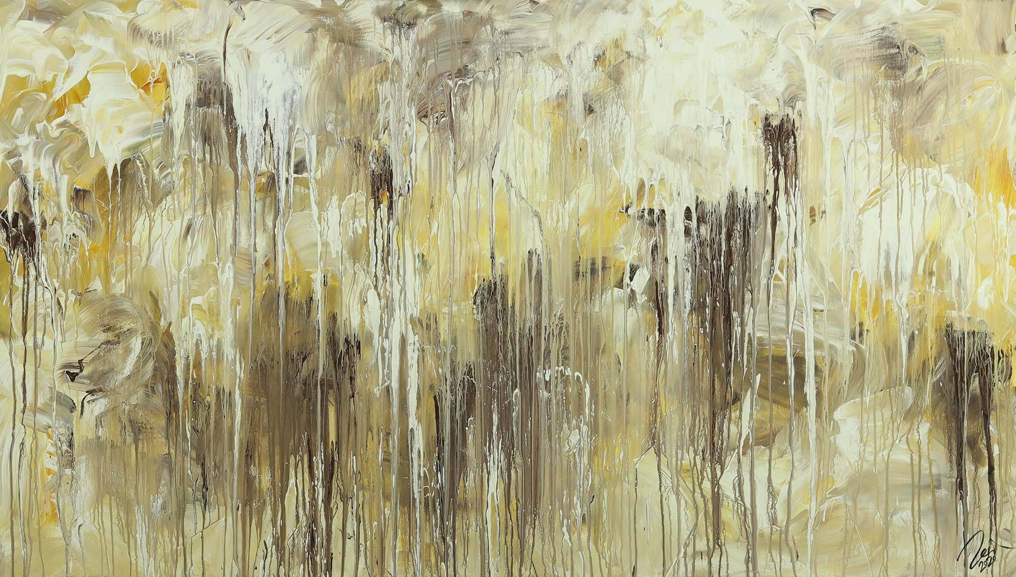 Abstraktes Acrylbild Action Painting handgemalt auf Leinwand Modern Art