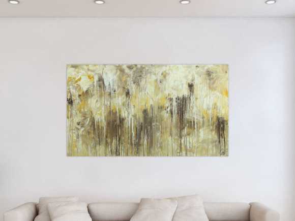 Abstraktes Acrylbild Action Painting handgemalt auf Leinwand Modern Art