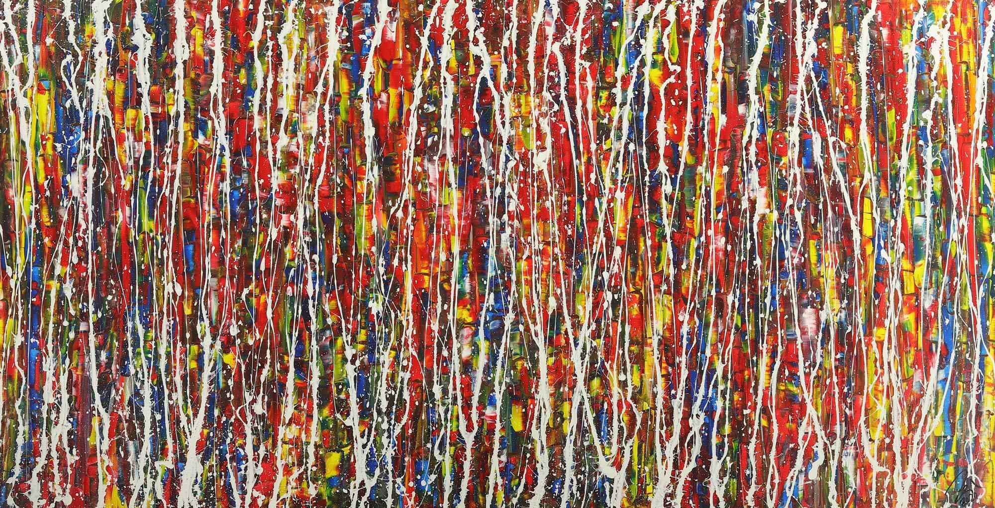 Abstraktes Gemälde auf Leinwand handgemalt Action Painting Modern Art