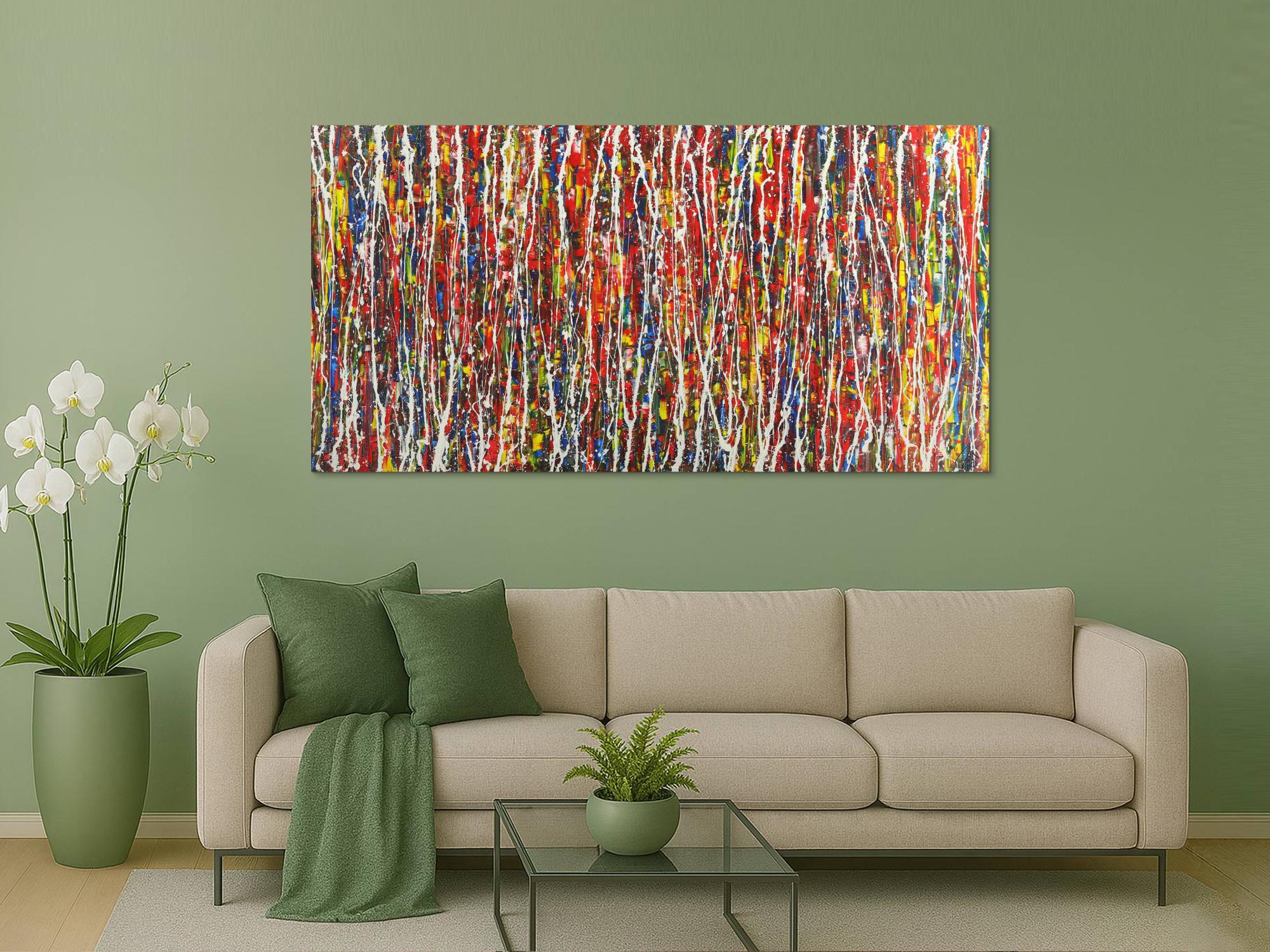 Abstraktes Gemälde auf Leinwand handgemalt Action Painting Modern Art