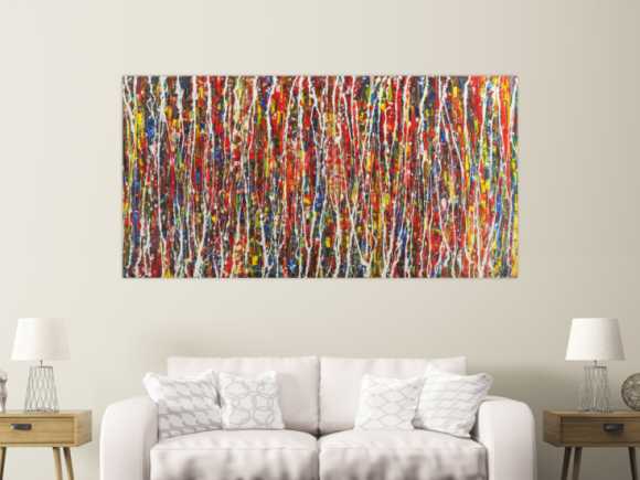 Abstraktes Gemälde auf Leinwand handgemalt Action Painting Modern Art