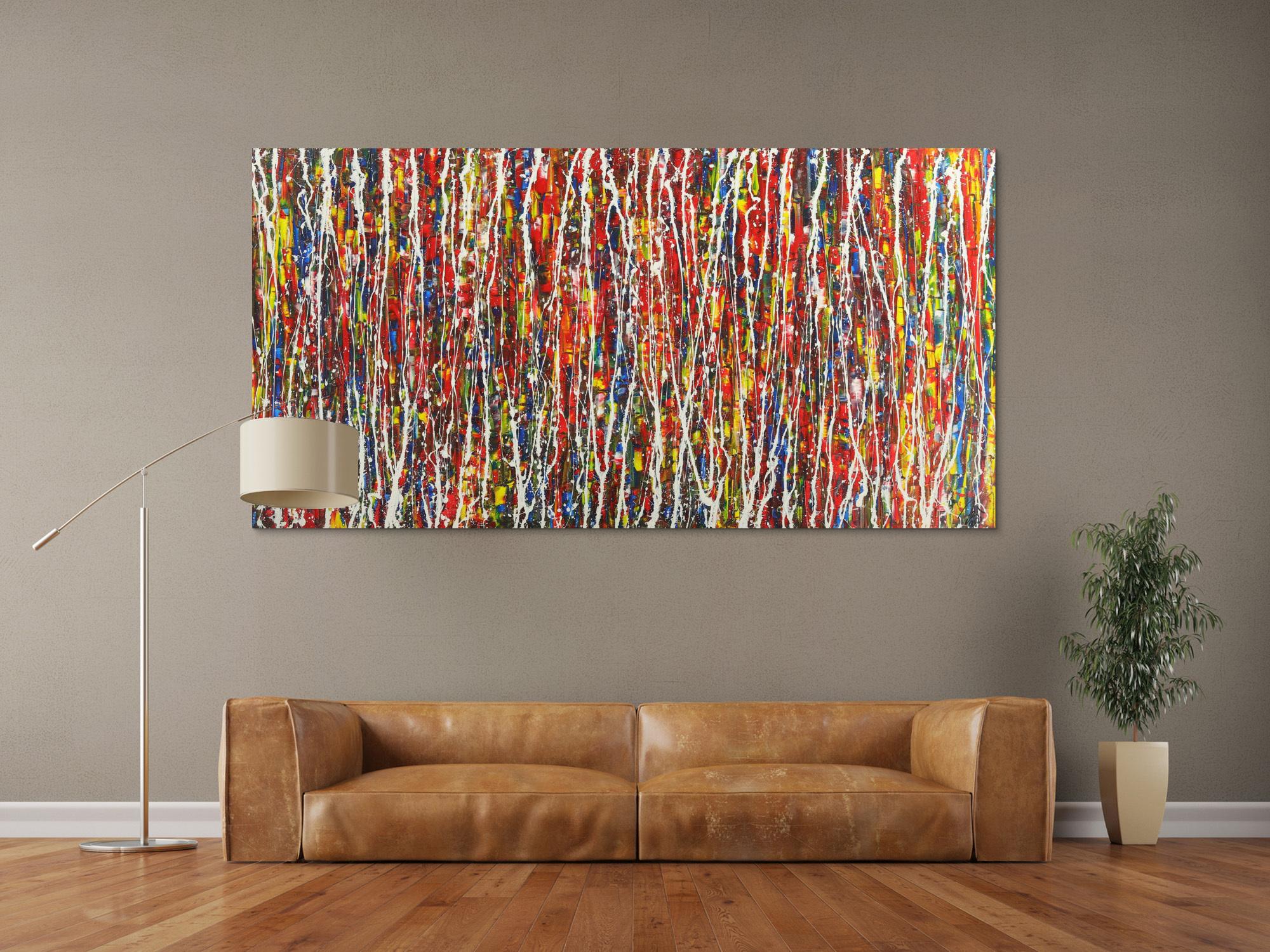 Abstraktes Gemälde auf Leinwand handgemalt Action Painting Modern Art