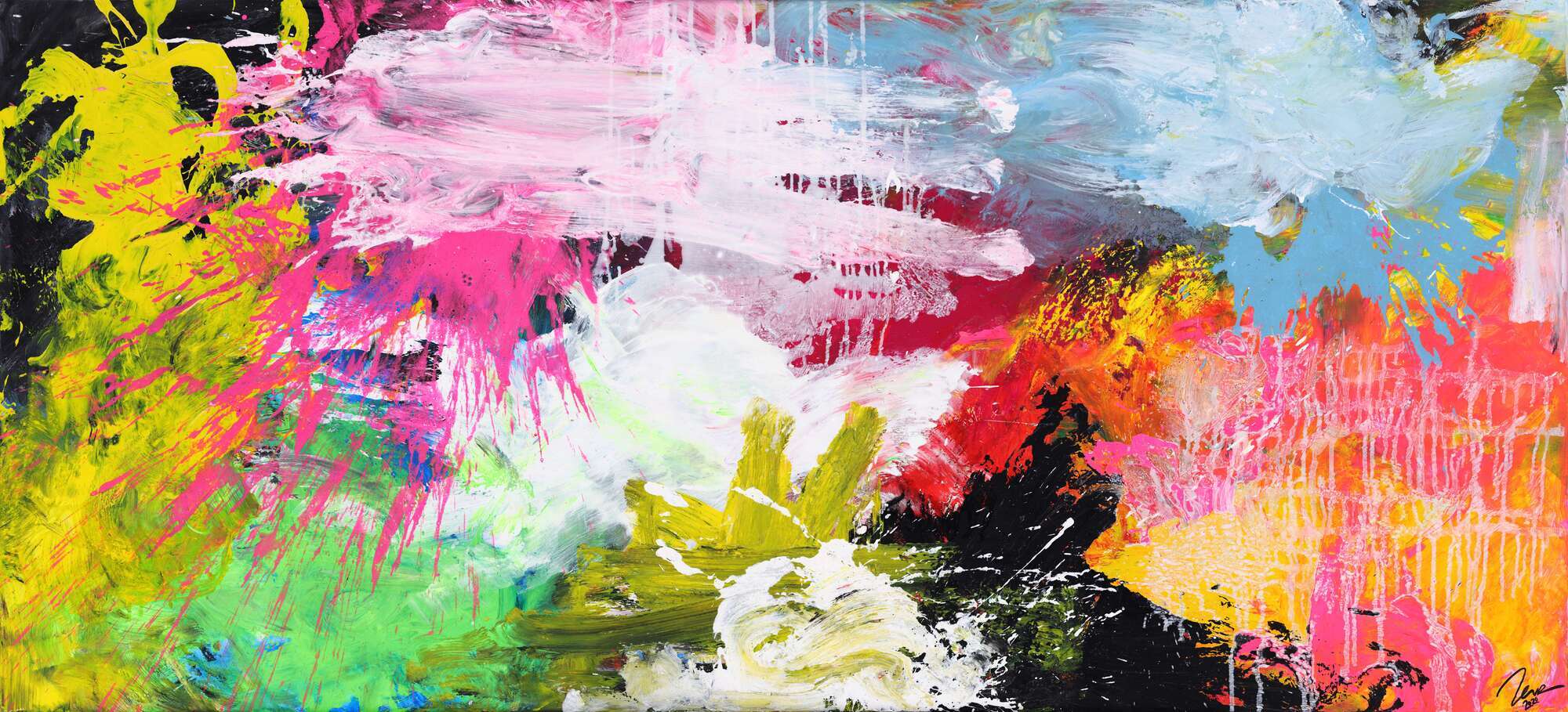 Abstraktes Gemälde Action Painting Mischtechnik grobe Struktur Modern Art