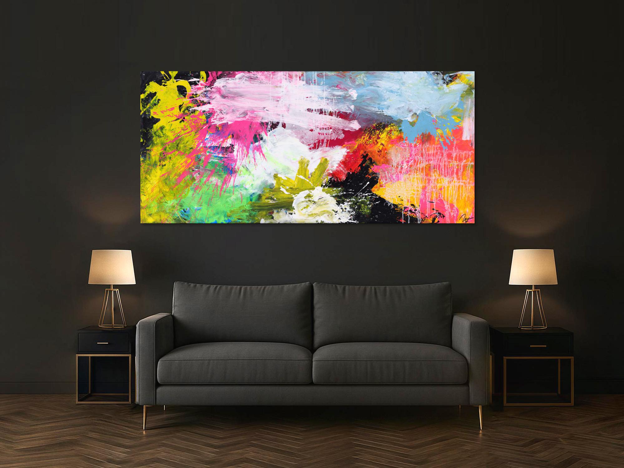 Abstraktes Gemälde Action Painting Mischtechnik grobe Struktur Modern Art