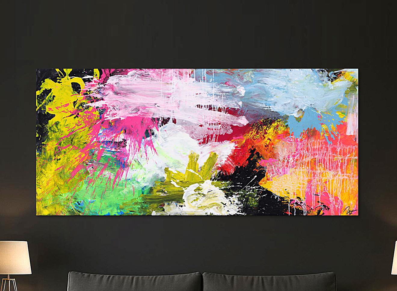 Abstraktes Gemälde Action Painting Mischtechnik grobe Struktur Modern Art