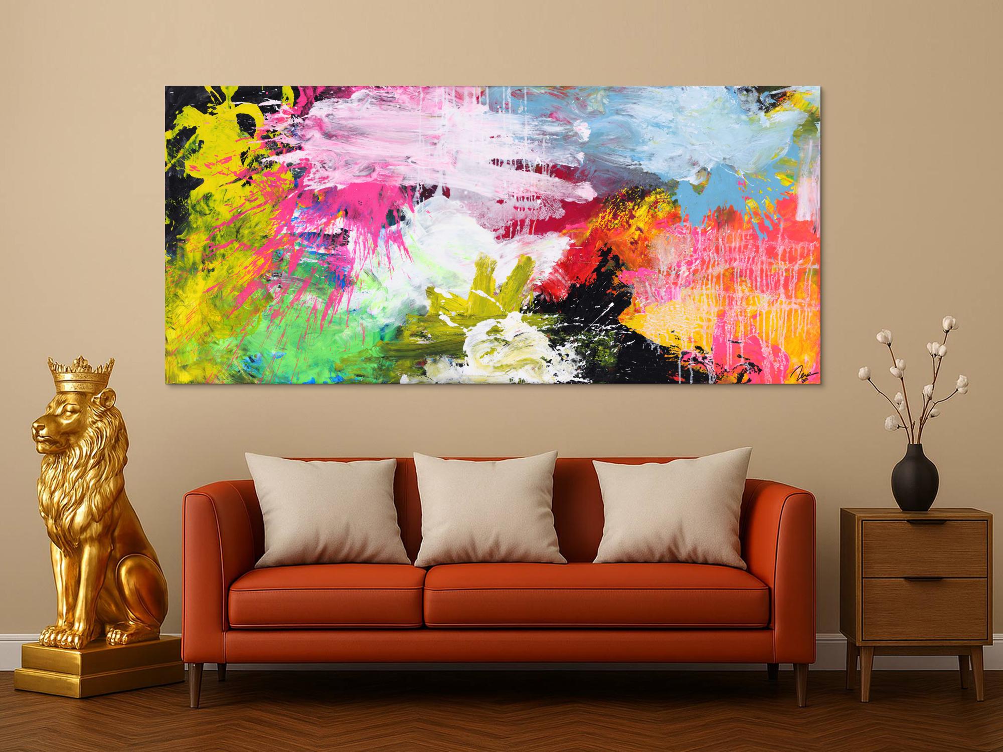 Abstraktes Gemälde Action Painting Mischtechnik grobe Struktur Modern Art