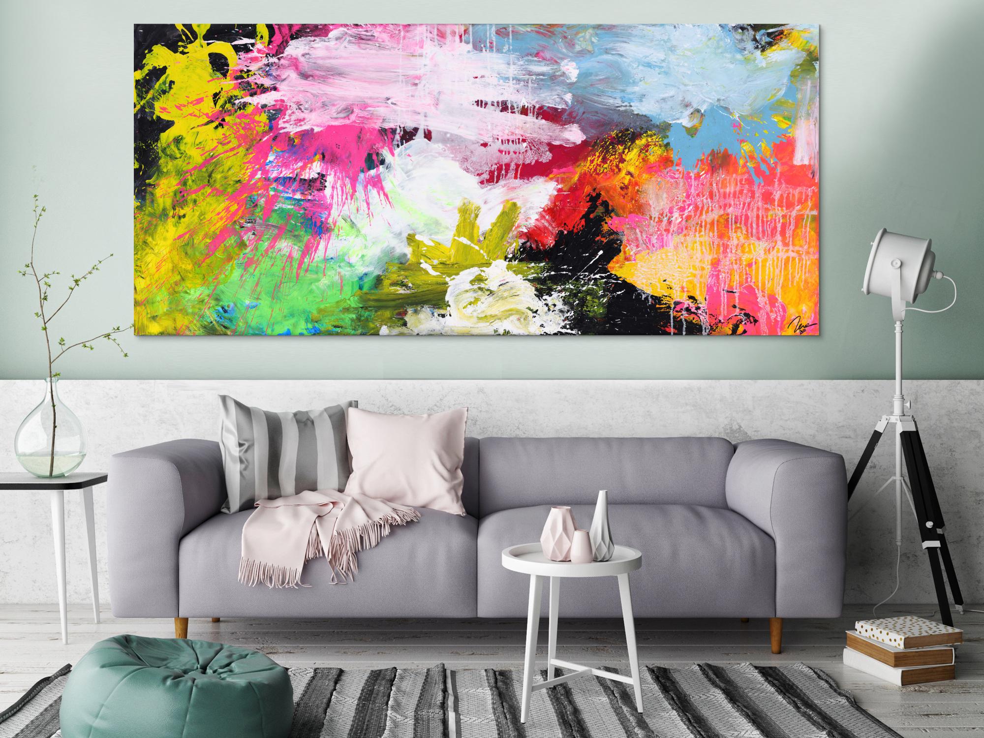 Abstraktes Gemälde Action Painting Mischtechnik grobe Struktur Modern Art