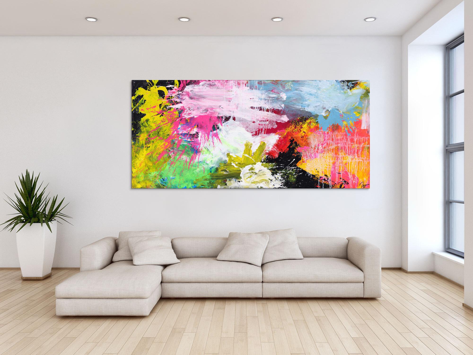 Abstraktes Gemälde Action Painting Mischtechnik grobe Struktur Modern Art