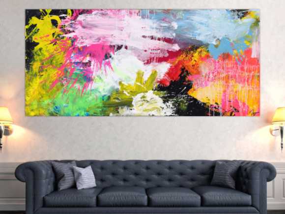 Abstraktes Gemälde Action Painting Mischtechnik grobe Struktur Modern Art