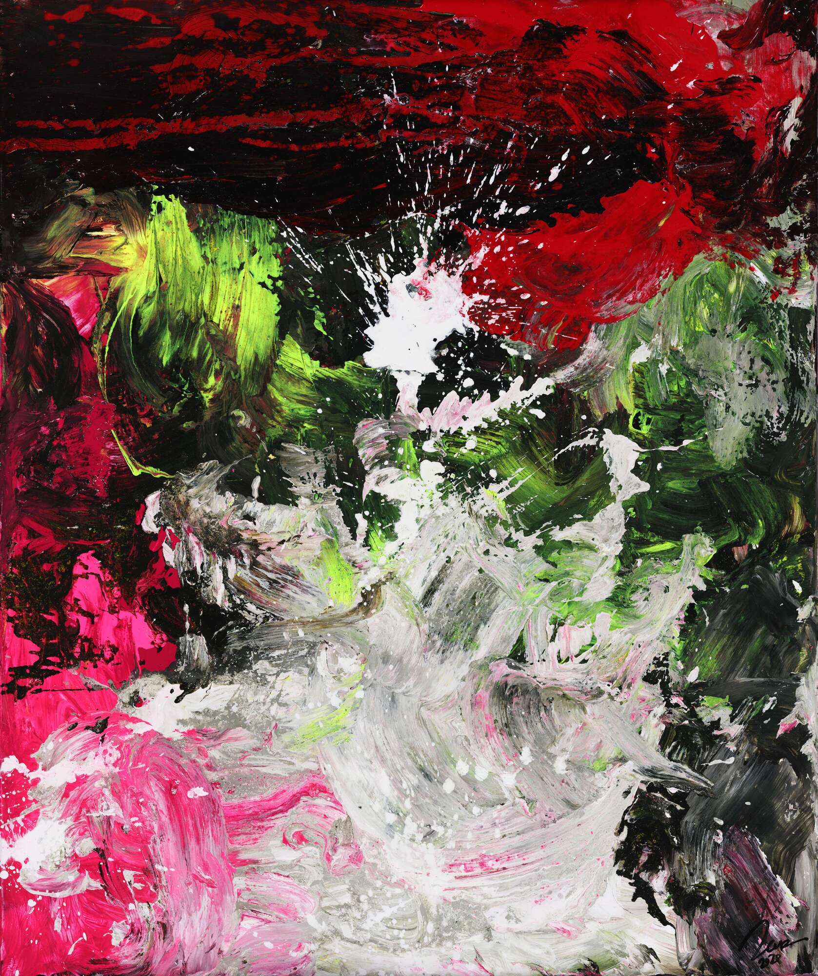 Modernes abstraktes Gemälde auf Leinwand handgemalt grobe Stuktur Modern Art