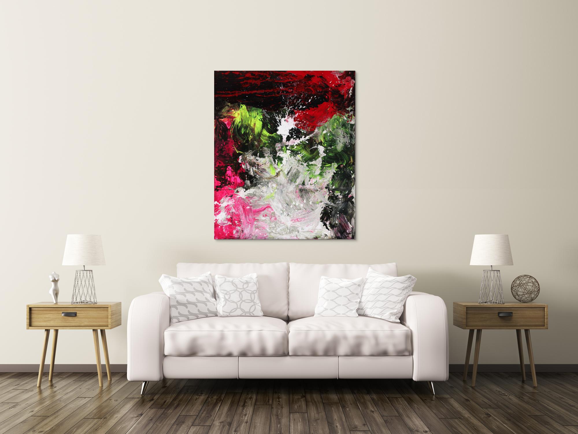 Modernes abstraktes Gemälde auf Leinwand handgemalt grobe Stuktur Modern Art