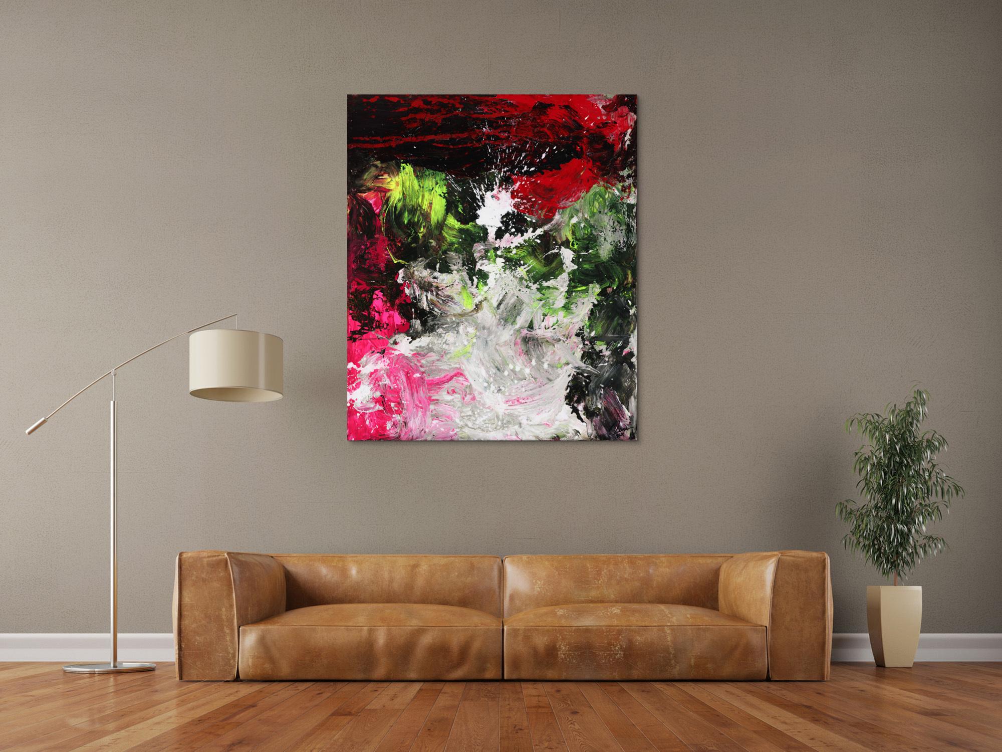 Modernes abstraktes Gemälde auf Leinwand handgemalt grobe Stuktur Modern Art