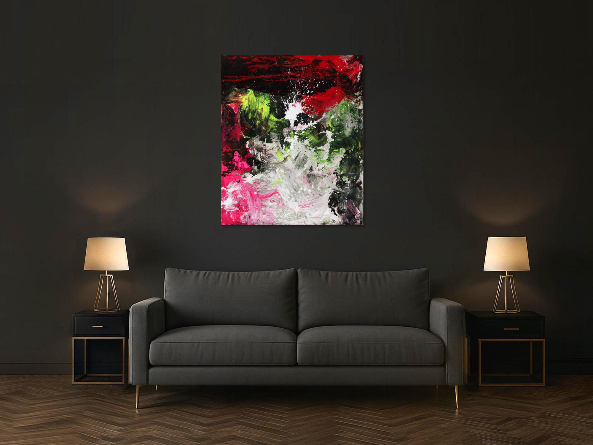 Modernes abstraktes Gemälde auf Leinwand handgemalt grobe Stuktur Modern Art