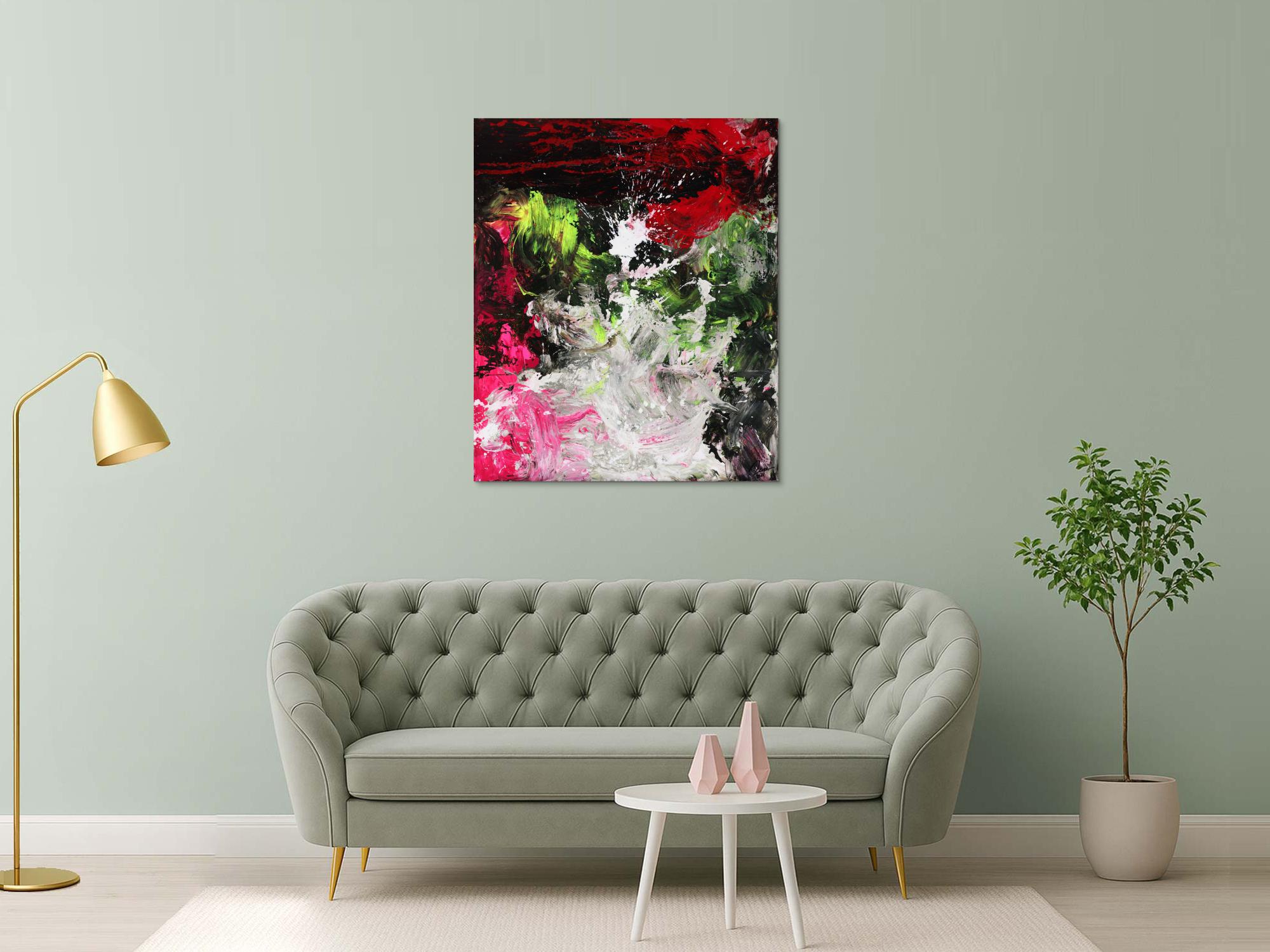 Modernes abstraktes Gemälde auf Leinwand handgemalt grobe Stuktur Modern Art