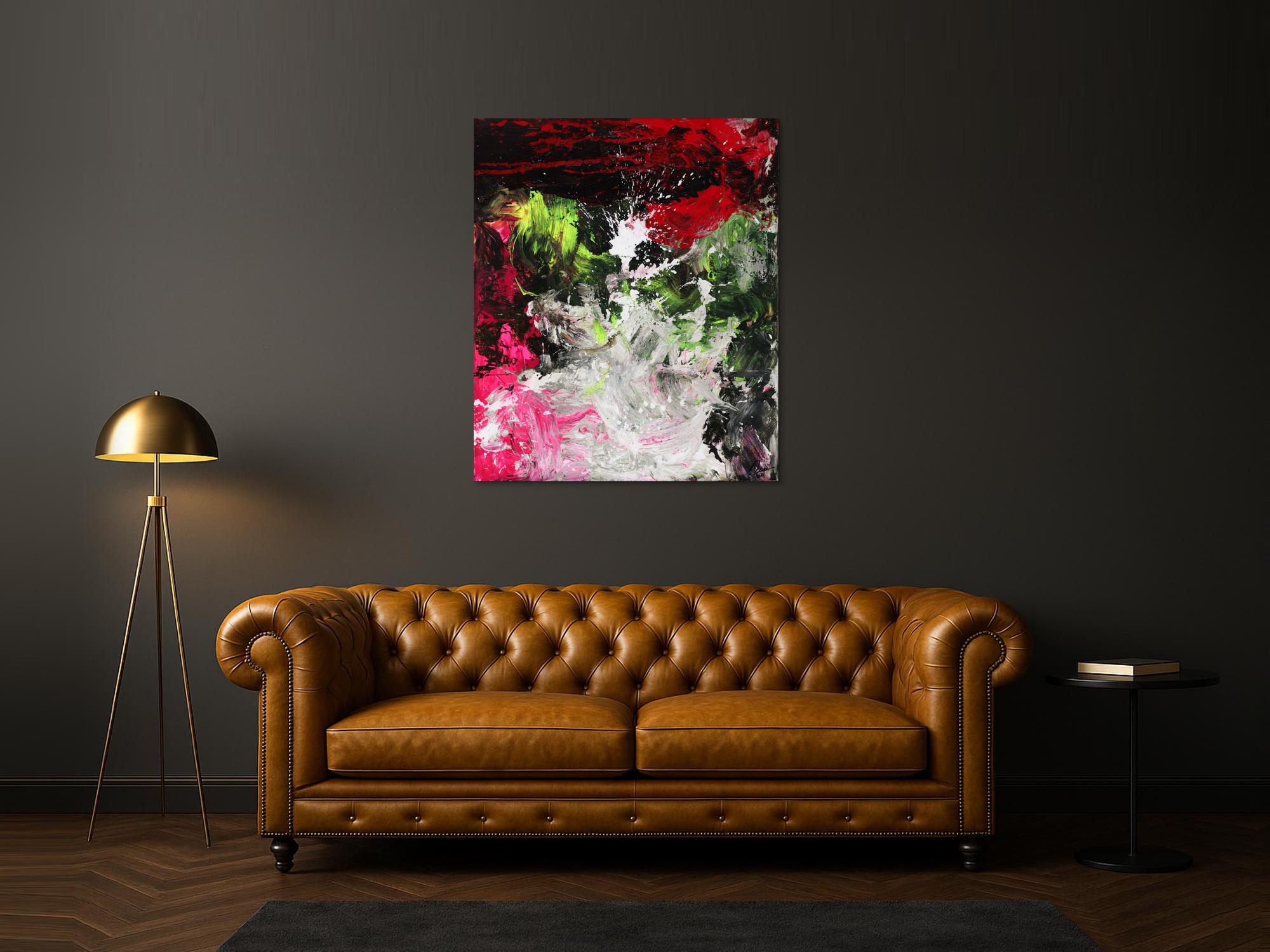 Modernes abstraktes Gemälde auf Leinwand handgemalt grobe Stuktur Modern Art