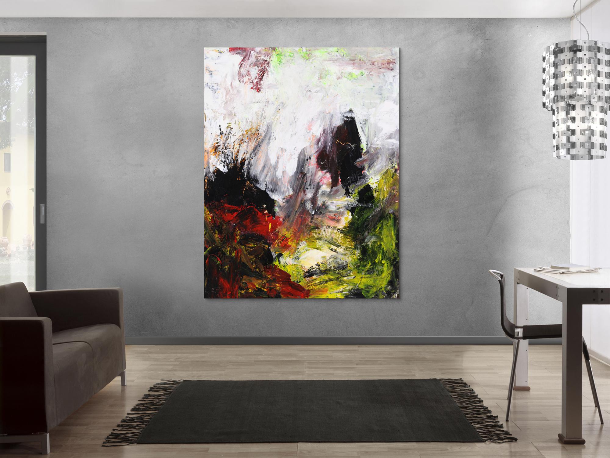 Abstrakres Gemälde Modern Art Tachismus handgemalt auf Leinwand
