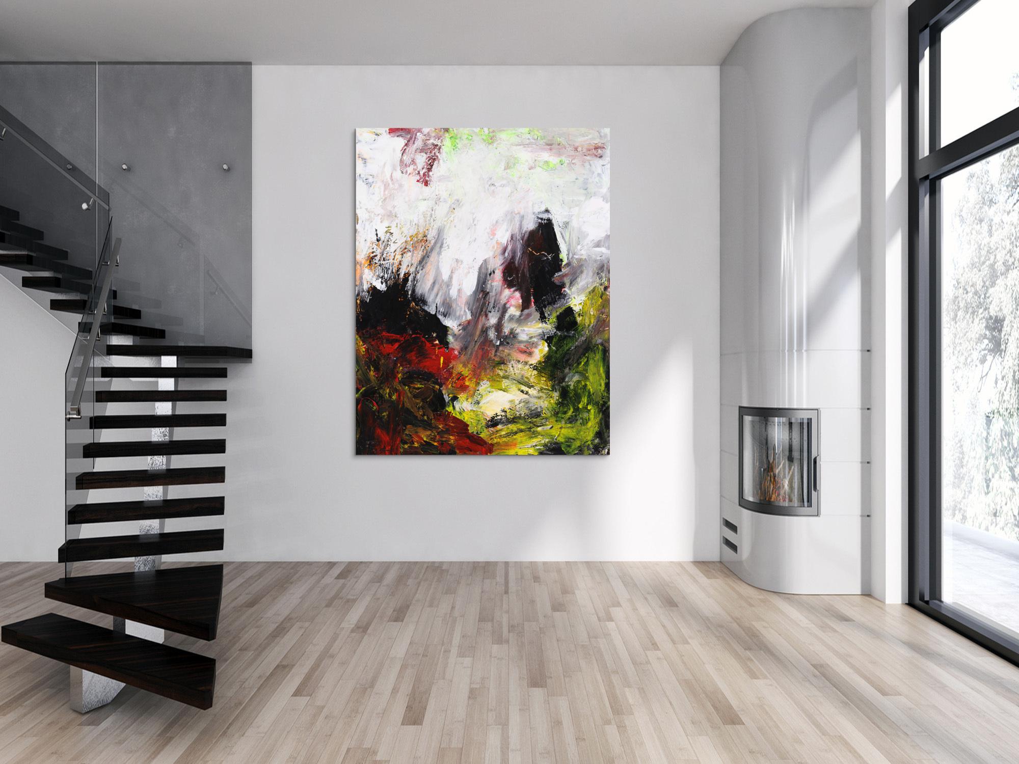 Abstrakres Gemälde Modern Art Tachismus handgemalt auf Leinwand