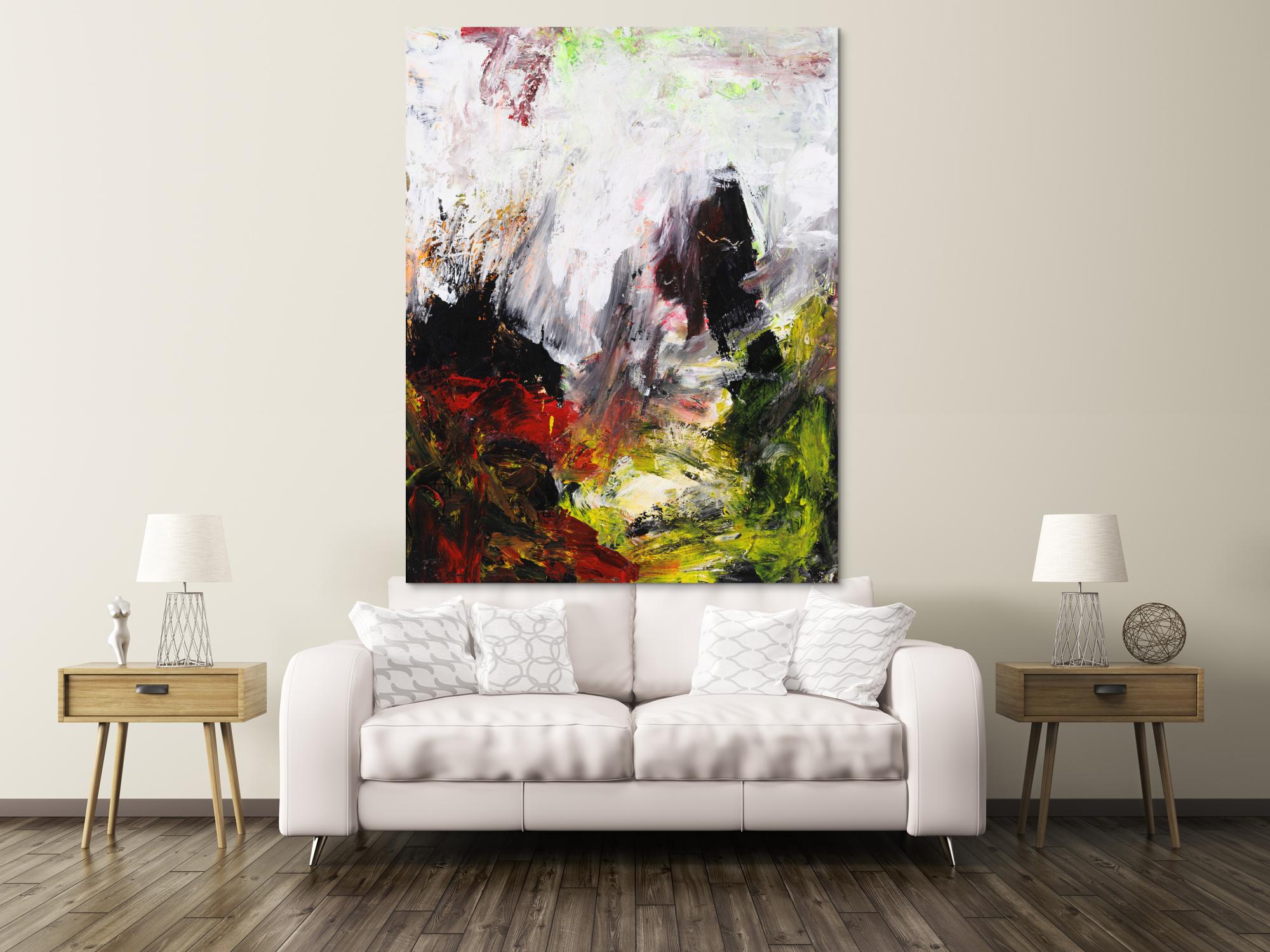 Abstrakres Gemälde Modern Art Tachismus handgemalt auf Leinwand