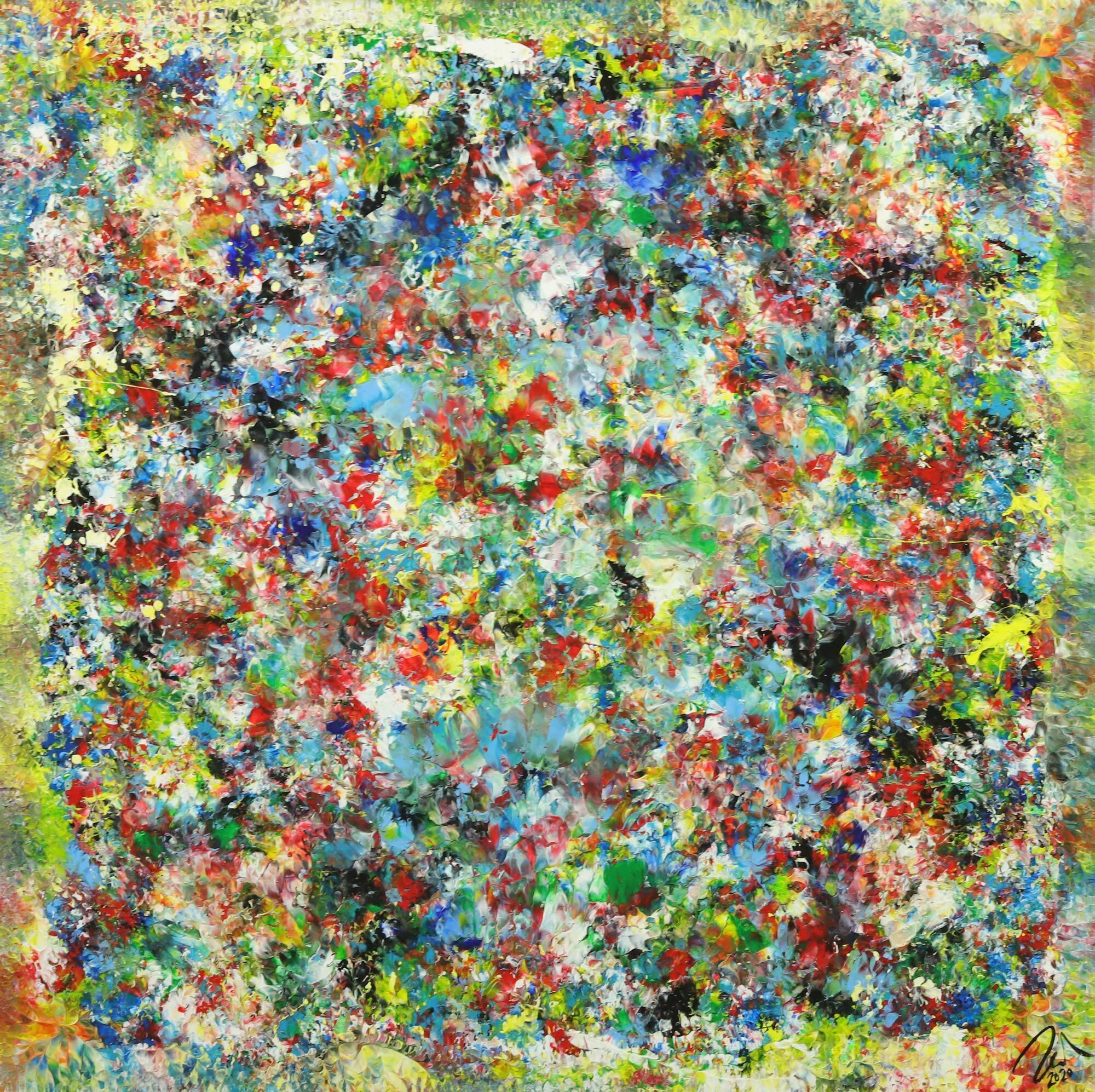 Abstraktes Gemälde Mischtechnik handgemalt hochformat