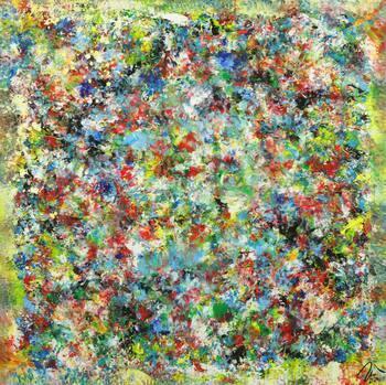 Abstraktes Gemälde Mischtechnik handgemalt hochformat