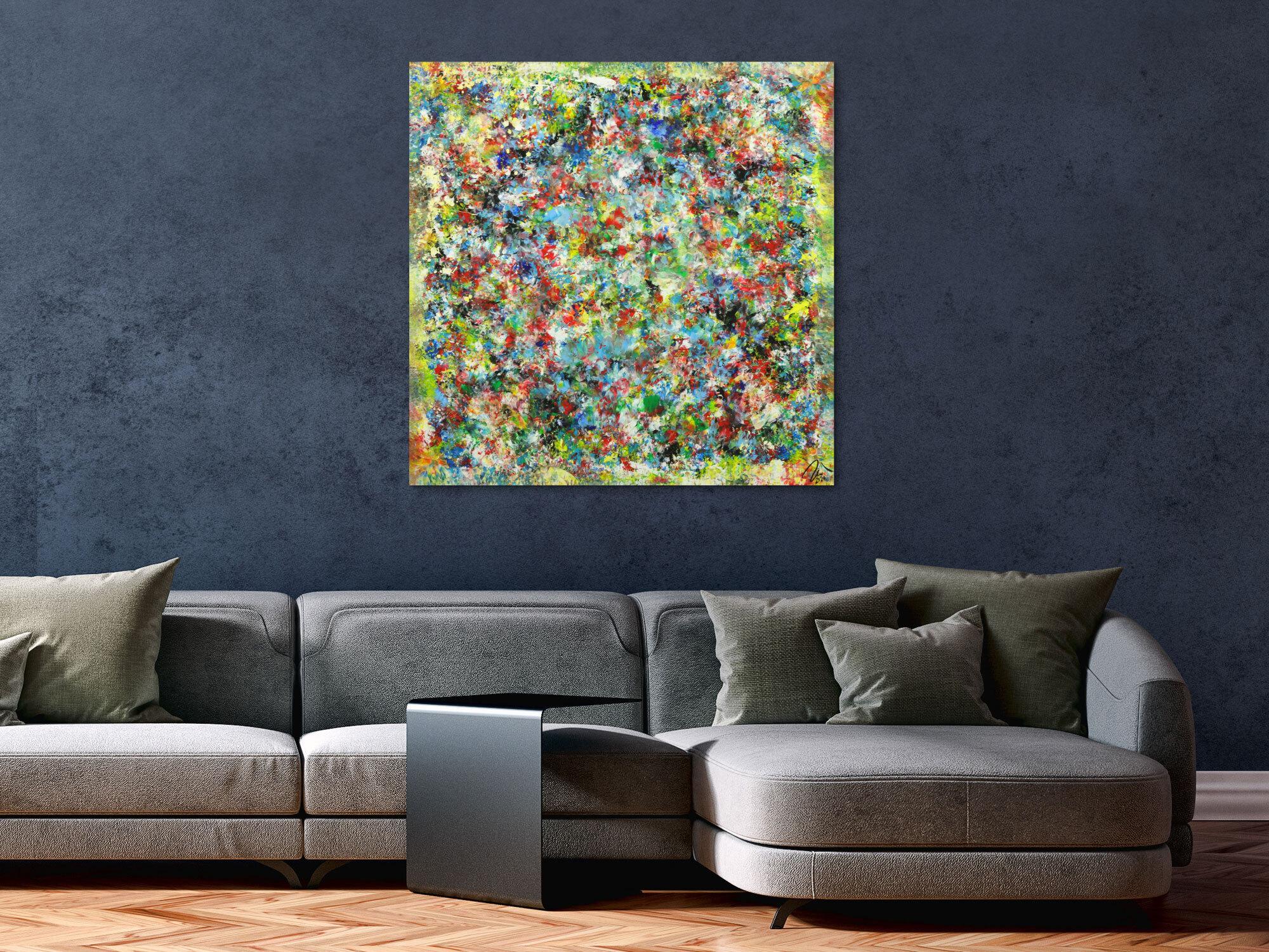 Abstraktes Gemälde Mischtechnik handgemalt hochformat