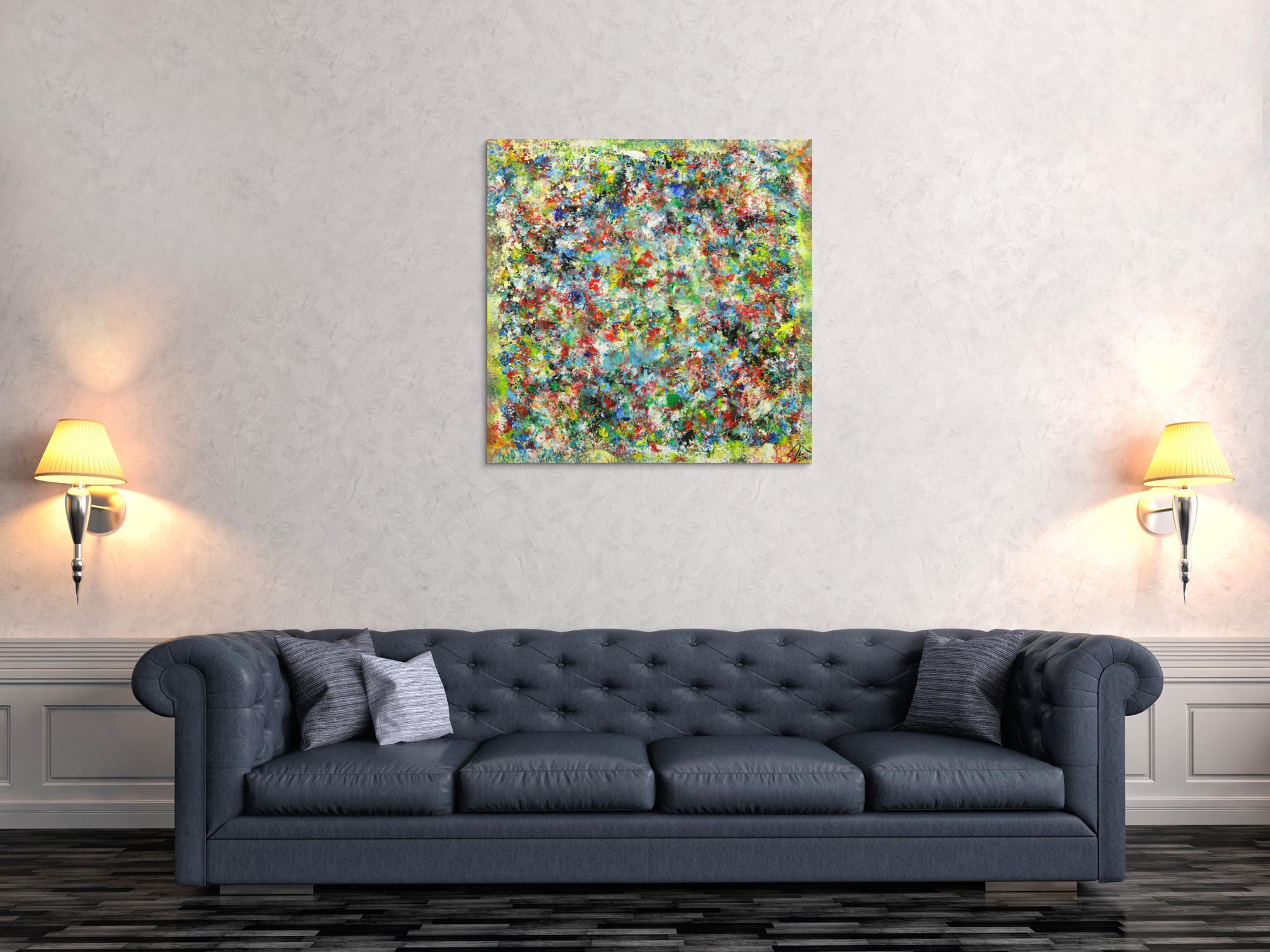 Abstraktes Gemälde Mischtechnik handgemalt hochformat