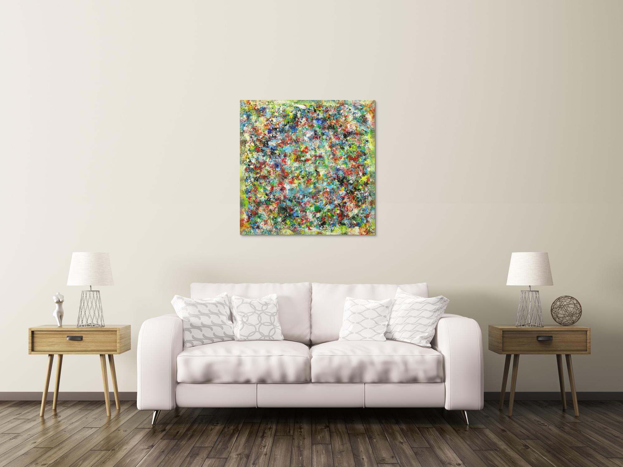 Abstraktes Gemälde Mischtechnik handgemalt hochformat