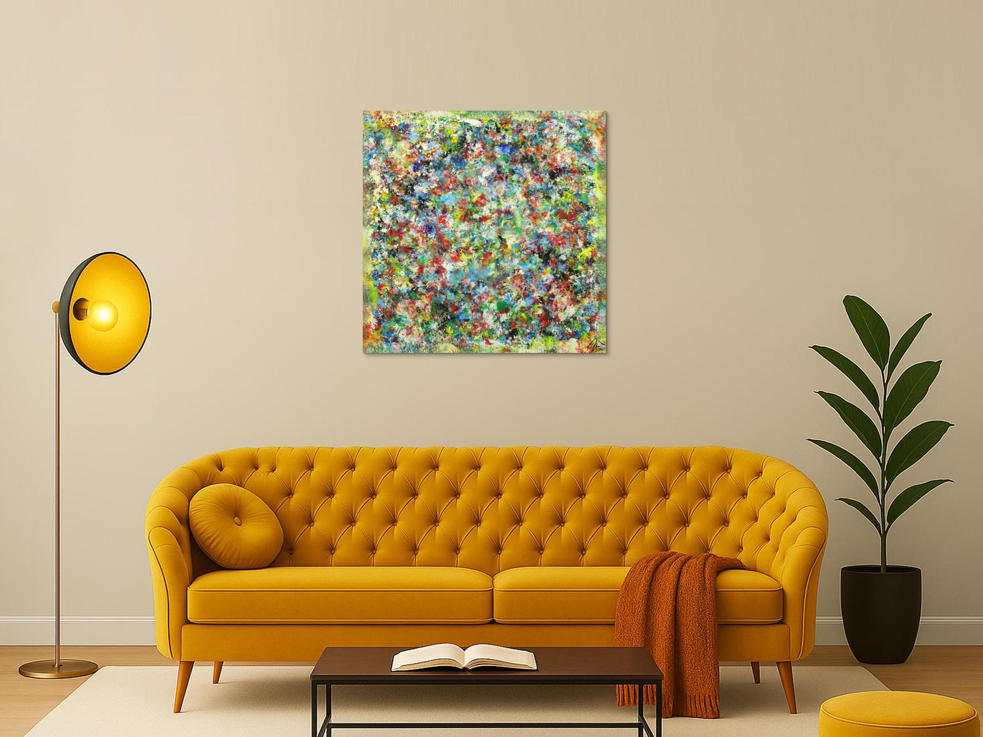 Abstraktes Gemälde Mischtechnik handgemalt hochformat