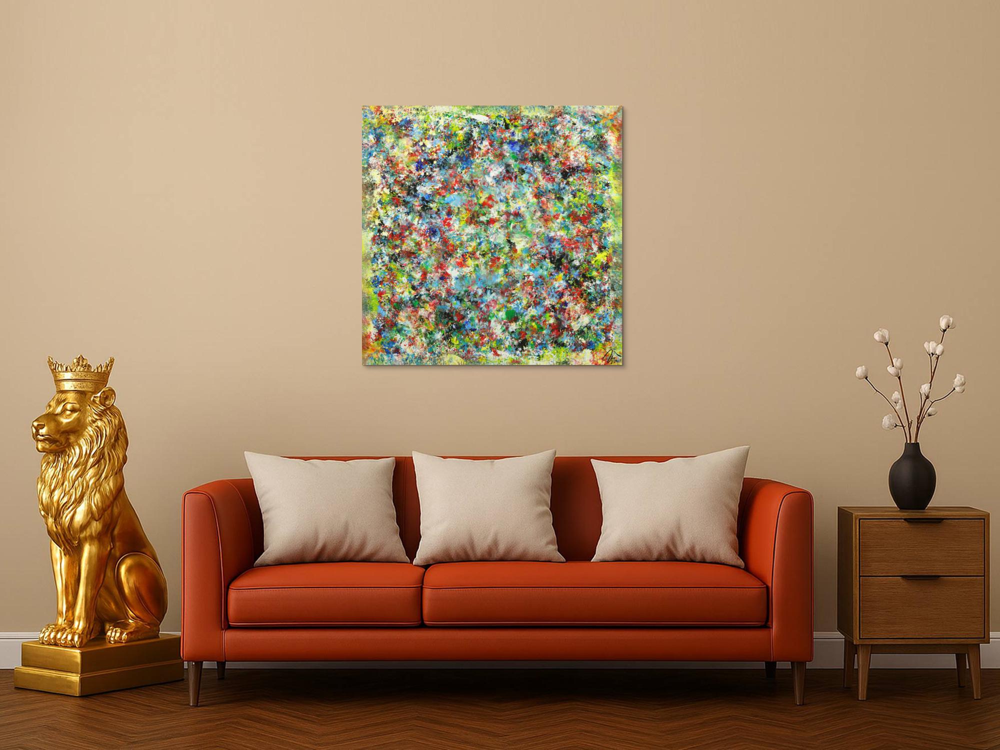 Abstraktes Gemälde Mischtechnik handgemalt hochformat