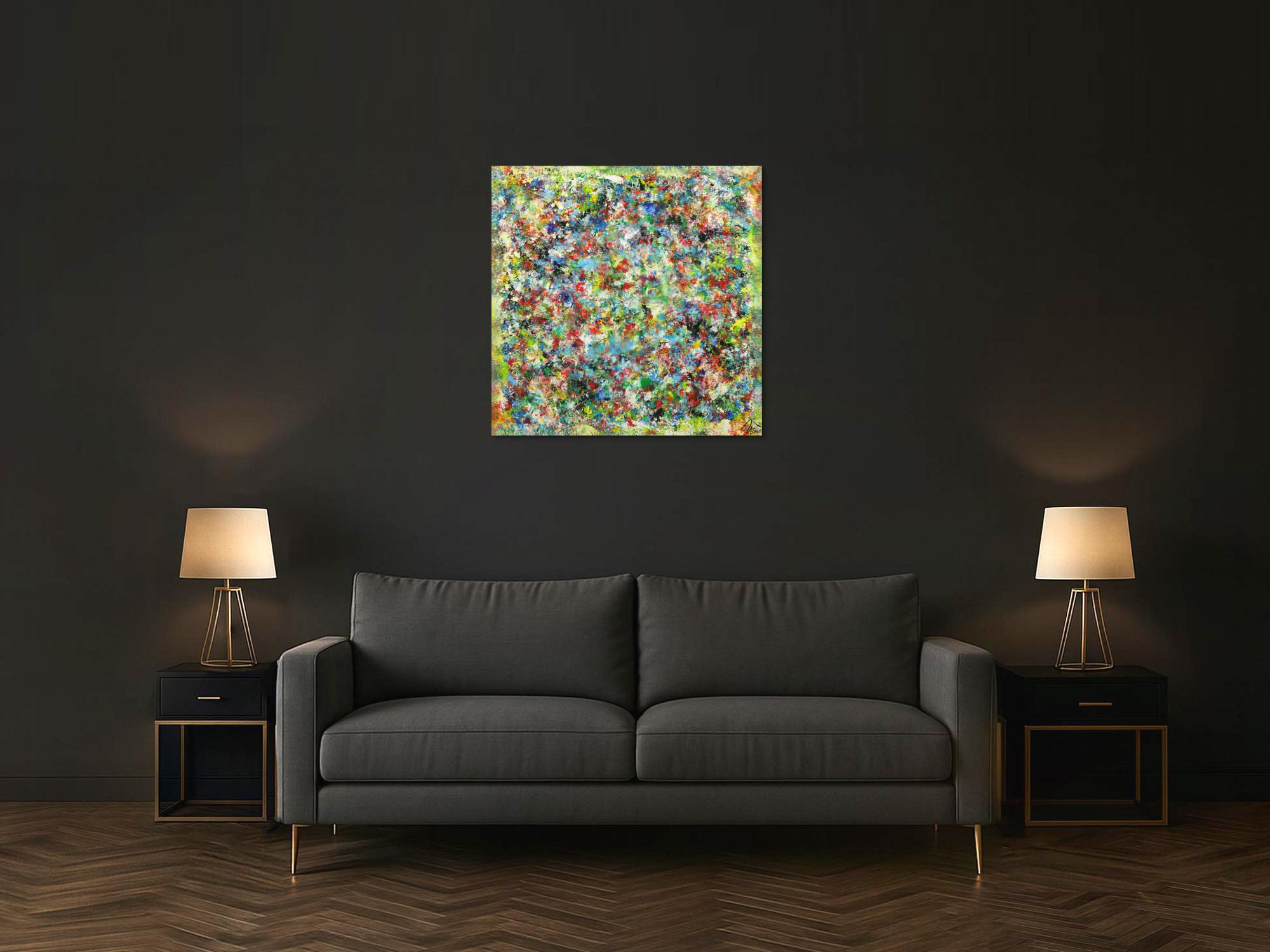 Abstraktes Gemälde Mischtechnik handgemalt hochformat