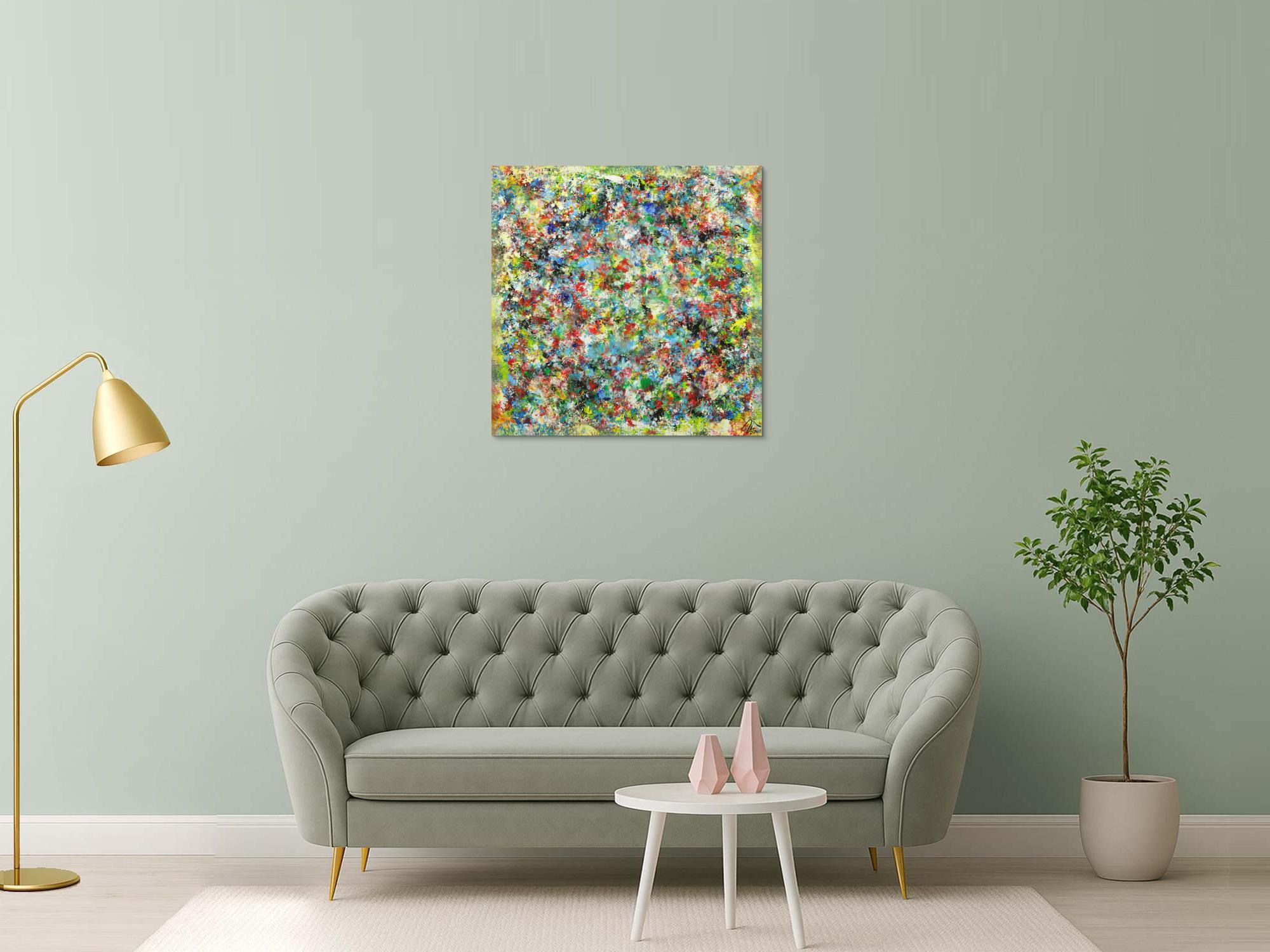 Abstraktes Gemälde Mischtechnik handgemalt hochformat